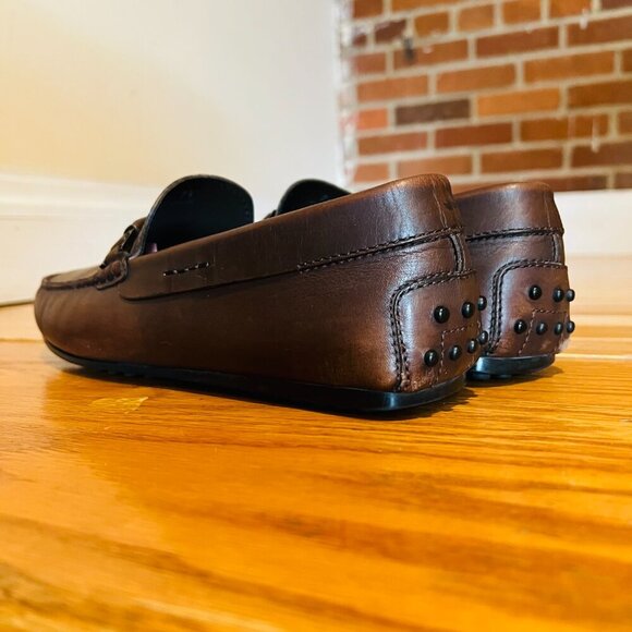 TOD'S Brown Leather Loafers Men's Size 7.5 - Picture 9 of 16